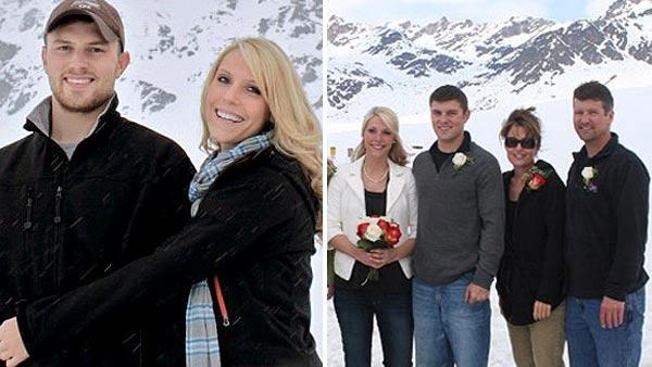 Britta Hanson, Track Palin, Sarah and Todd Palin appear in an undated photo on Sarah Palins official website. - Provided courtesy of Sarah Palins official website, Conservatives4Palin.com Britta Hanson, Track Palin, Sarah and Todd Palin appear in an undated photo on Sarah Palins official website. - Provided courtesy of Sarah Palins official website, Conservatives4Palin.com