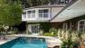 The pool outside Elizabeth Taylor's Bel Air home is seen in this photo provided by David Mossler of Teles Properties, Beverly Hills.