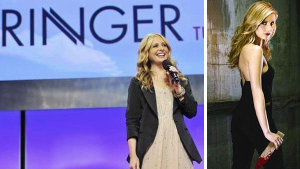 (Pictured: Sarah Michelle Gellar in a promotional photo for 'Buffy The Vampire Slayer.' / Sarah Michelle Gellar at the 2011 CW upfront presentation._