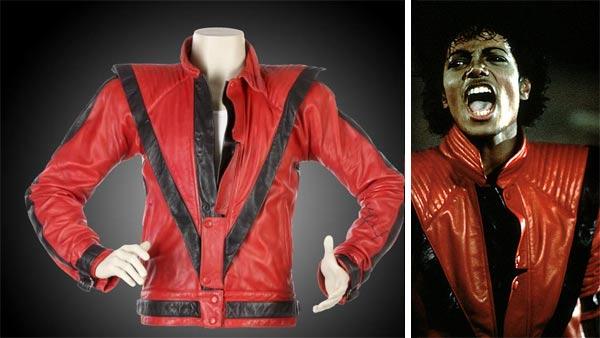 The jacket Michael Jackson wore in the Thriller video. / Michael Jackson appears in the music video Thriller. - Provided courtesy of Juliens Auctions / 1982 MJJ Productions The jacket Michael Jackson wore in the Thriller video. / Michael Jackson appears in the music video Thriller. - Provided courtesy of Juliens Auctions / 1982 MJJ Productions