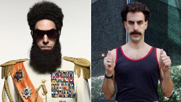 Left: Sacha Baron Cohen appears in a promotional photo for the 2012 film The Dictator. Right: Sacha Baron Cohen appears in a promotional photo for the 2006 movie Borat: Cultural Learnings of America for Make Benefit Glorious Nation of Kazakhstan. - Provided courtesy of Paramount Pictures / 20th Century Fox Left: Sacha Baron Cohen appears in a promotional photo for the 2012 film The Dictator. Right: Sacha Baron Cohen appears in a promotional photo for the 2006 movie Borat: Cultural Learnings of America for Make Benefit Glorious Nation of Kazakhstan. - Provided courtesy of Paramount Pictures / 20th Century Fox