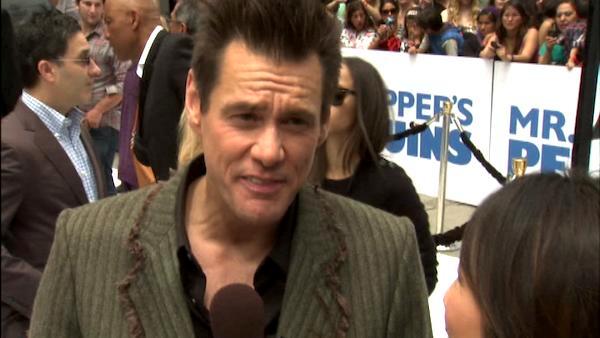 Jim Carrey talks to OnTheRedCarpet.com at the Hollywood premiere of Mr. Poppers Penguins. - Provided courtesy of OTRC Jim Carrey talks to OnTheRedCarpet.com at the Hollywood premiere of Mr. Poppers Penguins. - Provided courtesy of OTRC