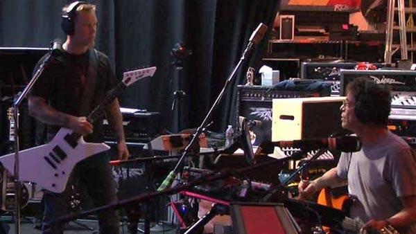 Metallicas James Hetfield and singer Lou Reed (right) appear in a recording studio in a photo posted on Reeds website on June 15, 2011. Metallica and Reed confirmed they have worked on an album together. - Provided courtesy of OTRC / loureed.com Metallicas James Hetfield and singer Lou Reed (right) appear in a recording studio in a photo posted on Reeds website on June 15, 2011. Metallica and Reed confirmed they have worked on an album together. - Provided courtesy of OTRC / loureed.com