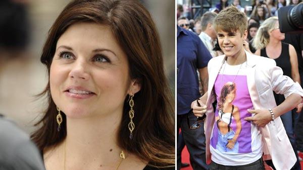 Left: Tiffani Thiessen in a scene from White Collar. Right: Justin Bieber makes an appearance on The View on June 23, 2011. - Provided courtesy of USA / ABC Left: Tiffani Thiessen in a scene from White Collar. Right: Justin Bieber makes an appearance on The View on June 23, 2011. - Provided courtesy of USA / ABC