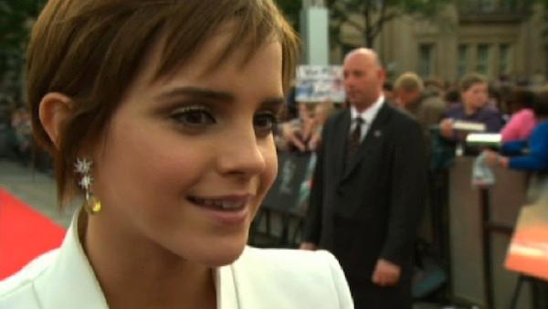 Emma Watson talks about saying goodbye to Hermione at the London premiere of Harry Potter and the Deathly Hallows Part II. - Provided courtesy of OTRC / Warner Bros. Pictures Emma Watson talks about saying goodbye to Hermione at the London premiere of Harry Potter and the Deathly Hallows Part II. - Provided courtesy of OTRC / Warner Bros. Pictures