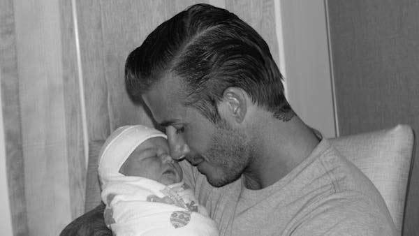 David Beckham holding newborn daughter Harper Seven in a Twitter photo posted by Victoria Beckham. - Provided courtesy of Facebook.com/Beckham David Beckham holding newborn daughter Harper Seven in a Twitter photo posted by Victoria Beckham. - Provided courtesy of Facebook.com/Beckham