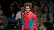 Andrew Garfield surprises Comic-Con fans during a panel for The Amazing Spider-Man. - Provided courtesy of none / Columbia Pictures