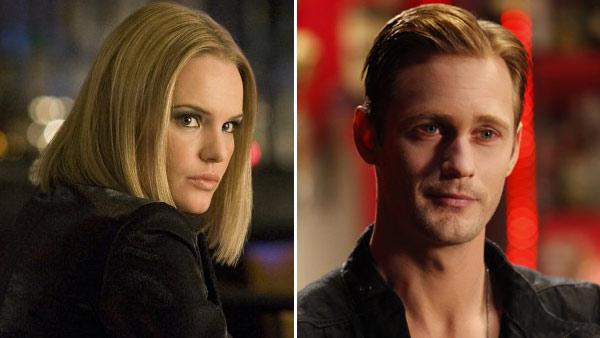 Kate Bosworth appears in a still from the 2008 film, '21.' / Alexander Skarsgard appears in a still from 'True Blood.'