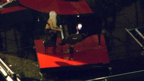 Lady Gaga practices for her performance on the ABC late-night talk show 'Jimmy Kimmel Live!' Thursday July 28, 2011.