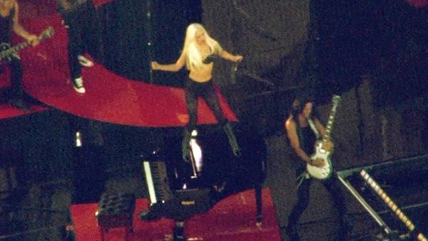 Lady Gaga practices for her performance on the ABC late-night talk show 'Jimmy Kimmel Live!' Thursday July 28, 2011.