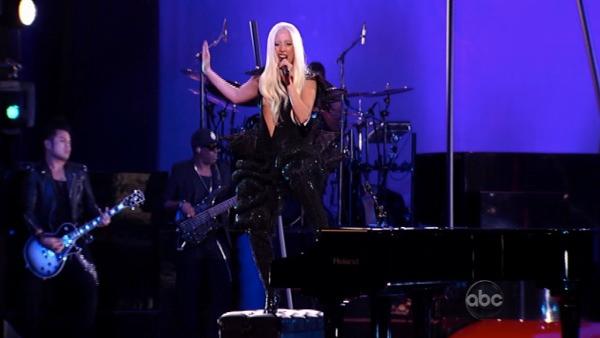 Lady Gaga performs on the ABC late-night talk show 'Jimmy Kimmel Live!' on Thursday July 28, 2011.
