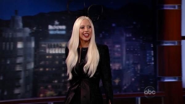 Lady Gaga talks before her performance on the ABC late-night talk show 'Jimmy Kimmel Live!' on Thursday July 28, 2011.