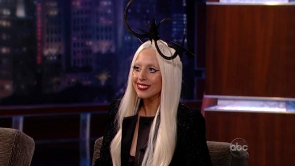 Lady Gaga talks before her performance on the ABC late-night talk show 'Jimmy Kimmel Live!' on Thursday July 28, 2011.