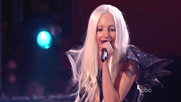 Lady Gaga performs on the ABC late-night talk show 'Jimmy Kimmel Live!' on Thursday July 28, 2011.