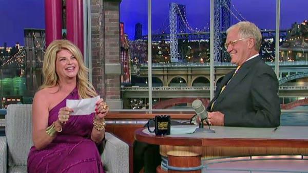 Kirstie Alley appears on Late Show With David Letterman on July 28, 2011. - Provided courtesy of CBS Kirstie Alley appears on Late Show With David Letterman on July 28, 2011. - Provided courtesy of CBS