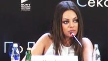 Mila Kunis appears in a Russian press conference for the movie Friends With Benefits. - Provided courtesy of YouTube