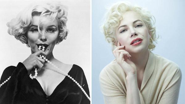 Marilyn Monroe appears in a still from Some Like it Hot. / Michelle Williams appears in a still from My Week with Marilyn. - Provided courtesy of Metro-Goldwyn-Mayer Studios Inc. / BBC Films / The Weinstein Company Marilyn Monroe appears in a still from Some Like it Hot. / Michelle Williams appears in a still from My Week with Marilyn. - Provided courtesy of Metro-Goldwyn-Mayer Studios Inc. / BBC Films / The Weinstein Company