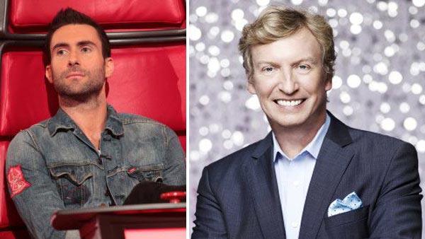 Adam Levine appears on an episode of The Voice in 2011. / Nigel Lythgoe appears in a promotional photo for So You Think You Can Dance. - Provided courtesy of NBC / FOX Adam Levine appears on an episode of The Voice in 2011. / Nigel Lythgoe appears in a promotional photo for So You Think You Can Dance. - Provided courtesy of NBC / FOX