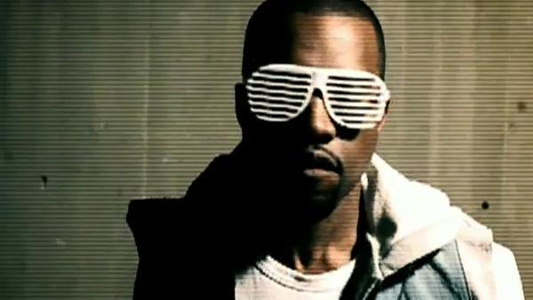 Kanye West appears in a still from his 2006 'Stronger' music video.