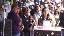 Sofia Vergara, who plays Ed ONeills wife on ABCs Modern Family, praises the actor at his Hollywood star ceremony. - Provided courtesy of OTRC