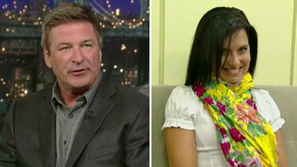 Alec Baldwin and Hilaria Thomas appear in a still from the August 30 episode of the Late Show. - Provided courtesy of CBS Alec Baldwin and Hilaria Thomas appear in a still from the August 30 episode of the Late Show. - Provided courtesy of CBS