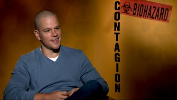 Matt Damon talks to OnTheRedCarpet.com at an event to promote the film Contagion in September 2011. - Provided courtesy of OTRC Matt Damon talks to OnTheRedCarpet.com at an event to promote the film Contagion in September 2011. - Provided courtesy of OTRC