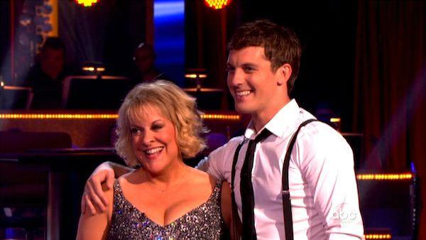 Television host Nancy Grace and her partner Tristan Macmanus received 16 out of 30 from the judges for their Cha Cha Cha on the season premiere of Dancing With The Stars. - Provided courtesy of ABC