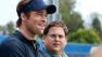 Brad Pitt and Jonah Hill appear in a still from the 2011 film, Moneyball.