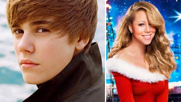 Justin Bieber appears in an undated photo from his official website, JustinBieberMusic.com. / Mariah Carey appears on the cover of Mariah Carey: Merry Christmas II You. - Provided courtesy of JustinBieberMusic.com / Island Records Justin Bieber appears in an undated photo from his official website, JustinBieberMusic.com. / Mariah Carey appears on the cover of Mariah Carey: Merry Christmas II You. - Provided courtesy of JustinBieberMusic.com / Island Records