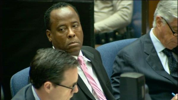 Dr. Conrad Murray is seen at his involuntary manslaughter trial in downtown Los Angeles on Thursday, Oct. 6, 2011.
