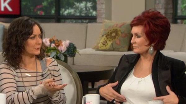Sharon Osbourne (left) and Sara Gilbert appear on The Talk on Oct. 6, 2011. - Provided courtesy of CBS Sharon Osbourne (left) and Sara Gilbert appear on The Talk on Oct. 6, 2011. - Provided courtesy of CBS
