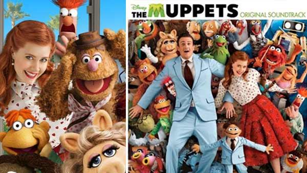 The cover of The Muppets: Original Soundtrack / The Muppets gang with Amy Adams and Jason Segel. - Provided courtesy of Walt Disney Company The cover of The Muppets: Original Soundtrack / The Muppets gang with Amy Adams and Jason Segel. - Provided courtesy of Walt Disney Company
