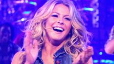 Dancing with the Stars two-time champion Julianne Hough returned to perform a dancing duet with her Footloose co-star Kenny Wormald to their remake of Holding Out For A Hero on Dancing With The Stars: The Result Show on Tuesday, October 11, 2011. - Provided courtesy of ABC