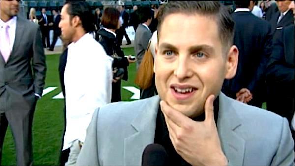 (Pictured: Jonah Hill appears at Oakland's Colliseum in September 2011 to promote 'Moneyball.')