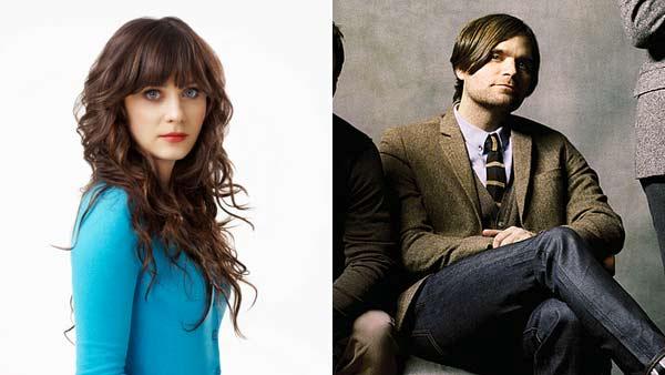 Pictured: Zooey Deschanel appears in a 2011 promotional photo for The New Girl on the left. On the right, Ben Gibbard appears in a promotional photo in 2011 for his band Death Cab for Cutie. - Provided courtesy of Fox / Warner Music Pictured: Zooey Deschanel appears in a 2011 promotional photo for The New Girl on the left. On the right, Ben Gibbard appears in a promotional photo in 2011 for his band Death Cab for Cutie. - Provided courtesy of Fox / Warner Music