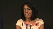 Naomie Harris speaks at the photo call for the new James Bond film titled Skyfall, at a central London restaurant venue, Thursday, Nov. 3, 2011. - Provided courtesy of OTRC