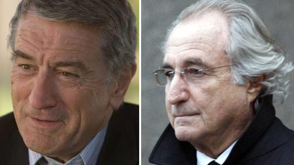 Robert De Niro appears in a still from from Stone. / In this Jan. 14, 2009 file photo, Bernard L. Madoff leaves Federal Court in New York. - Provided courtesy of Overture Films / AP / Stuart Ramson, file Robert De Niro appears in a still from from Stone. / In this Jan. 14, 2009 file photo, Bernard L. Madoff leaves Federal Court in New York. - Provided courtesy of Overture Films / AP / Stuart Ramson, file