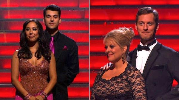 Television host Nancy Grace and her partner Tristan Macmanus, Keeping Up With The Kardashians star Rob Kardashian and his partner Cheryl Burke await possible elimination on Dancing With The Stars: The Result Show on Tuesday, November 1, 2011. - Provided courtesy of ABC Television host Nancy Grace and her partner Tristan Macmanus, Keeping Up With The Kardashians star Rob Kardashian and his partner Cheryl Burke await possible elimination on Dancing With The Stars: The Result Show on Tuesday, November 1, 2011. - Provided courtesy of ABC