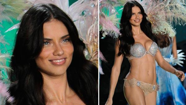 Adriana Lima wears a two million dollar diamond encrusted bra during the Victoria's Secret Fashion Show in New York, Wednesday, Nov. 10, 2010.