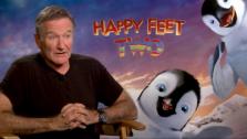Robin Williams speaks to OnTheRedCarpet.com about the movie Happy Feet Two at a press junket for the film in Los Angeles in November 2011. - Provided courtesy of OTRC