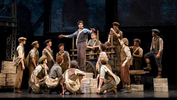 The cast of the Newsies musical on stage in a promotional photo from the plays official facebook page. - Provided courtesy of Facebook.com/Newsies The cast of the Newsies musical on stage in a promotional photo from the plays official facebook page. - Provided courtesy of Facebook.com/Newsies