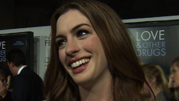Anne Hathaway talks to OnTheRedCarpet.com about buying fluorescent bras for her 'Love and Other Drugs' character.