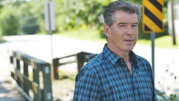 Pierce Brosnan appears in a scene from the 2011 miniseries Bag of Bones. - Provided courtesy of A&E Pierce Brosnan appears in a scene from the 2011 miniseries Bag of Bones. - Provided courtesy of A&E
