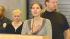 Amanda Knox speaks to the press after she...
