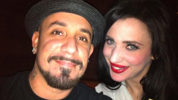 A.J. McLean and Rochelle DeAnna Karidis appear in a photo from his official Twitter page from Aug. 8, 2011.