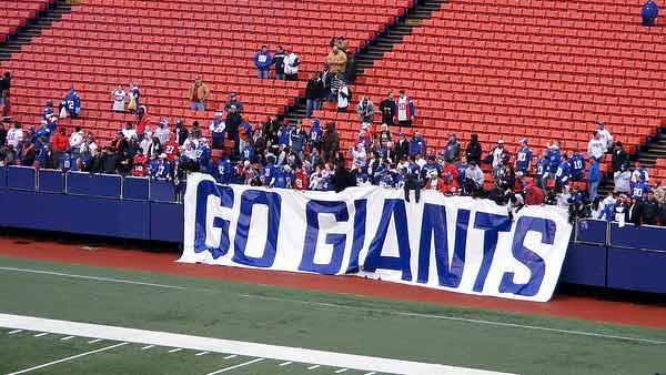 A photo of New York Giants fans from February 2008 in New Jersey.