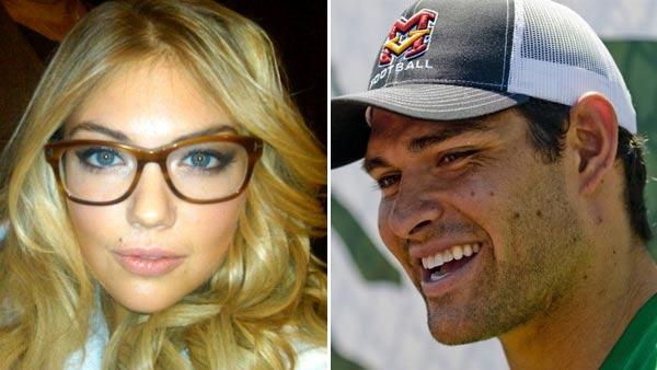 Kate Upton appears in a photo posted on her official Twitter page on December 18, 2011. / Mark Sanchez appears in a photo posted on his official Twitter page on August 11, 2011. - Provided courtesy of Twitter.com/KateUpton / Twitter.com/Mark_Sanchez Kate Upton appears in a photo posted on her official Twitter page on December 18, 2011. / Mark Sanchez appears in a photo posted on his official Twitter page on August 11, 2011. - Provided courtesy of Twitter.com/KateUpton / Twitter.com/Mark_Sanchez