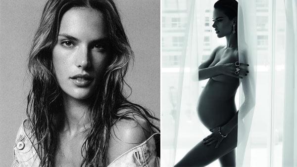 Alessandra Ambrosio shares this photo of her pregnant figure on Facebook on April 22, 2012. The picture was taken a Vivara jewelry ad  by Mert Marcus.