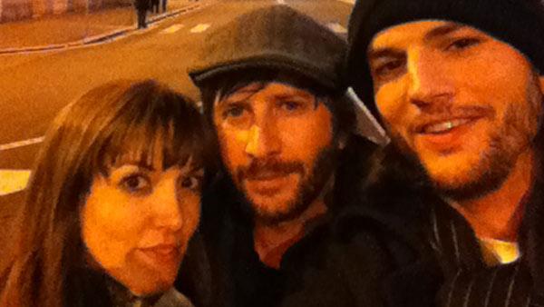 Lorene Scafaria, Matt Mazzant and Ashton Kutcher appear in a photo posted on Kutchers official Twitter account on December 26, 2011. - Provided courtesy of Twitter.com/Aplusk Lorene Scafaria, Matt Mazzant and Ashton Kutcher appear in a photo posted on Kutchers official Twitter account on December 26, 2011. - Provided courtesy of Twitter.com/Aplusk