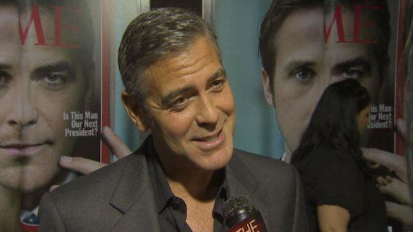 George Clooney talks to OnTheRedCarpet host Rachel Smith at the premiere of 'The Ides of March' on Sept. 27, 2011.